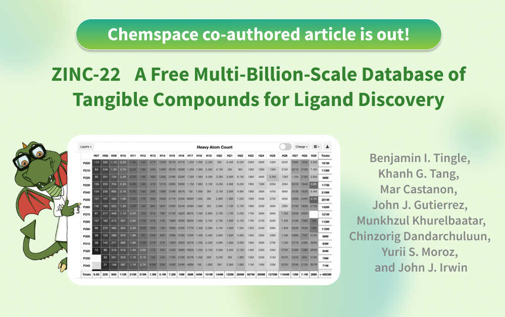 Chemspace | A new article co-authored by Chemspace CEO Yurii Moroz is out! ZINC-22─A Free Multi-Billion-Scale Database of Tangible Compounds for Ligand Discovery